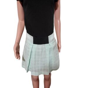 Amorethos women's Mint pinstripe heritage pleated skirt S